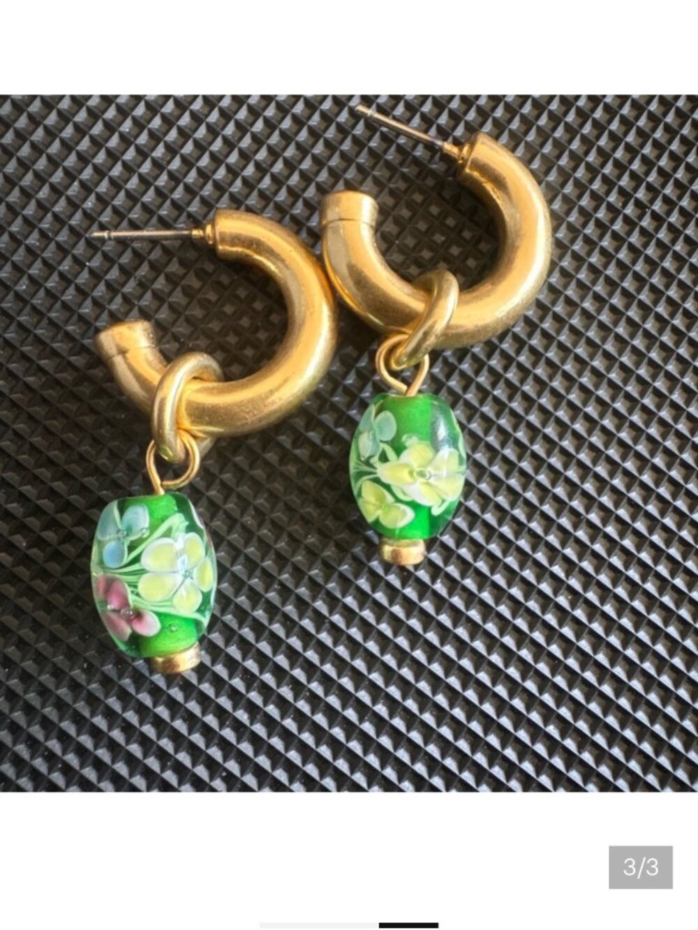 Madewell Green Cloisonné Drop Earrings